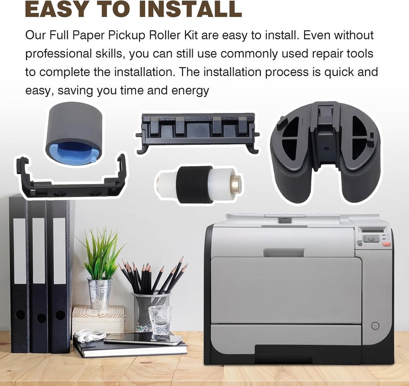 wfsulee Full Paper Pickup Roller Kit Compatible with HP Printer CP2025 CP1210 CP1215 CP1515 CP1525 CP1518 CM2320 M451DN M475 M476 - Image 3
